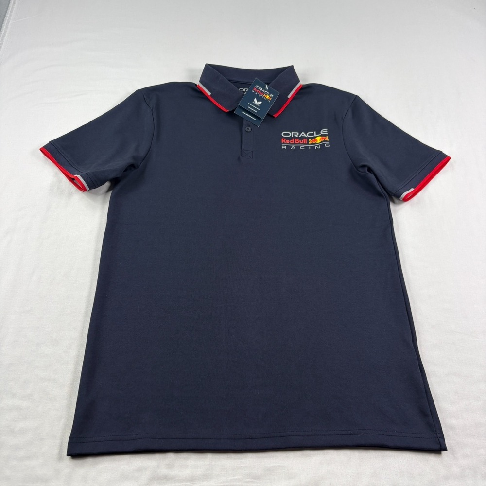 Oracle Red Bull Racing Polo Shirt Mens Small Blue Formula One Stretch NEW